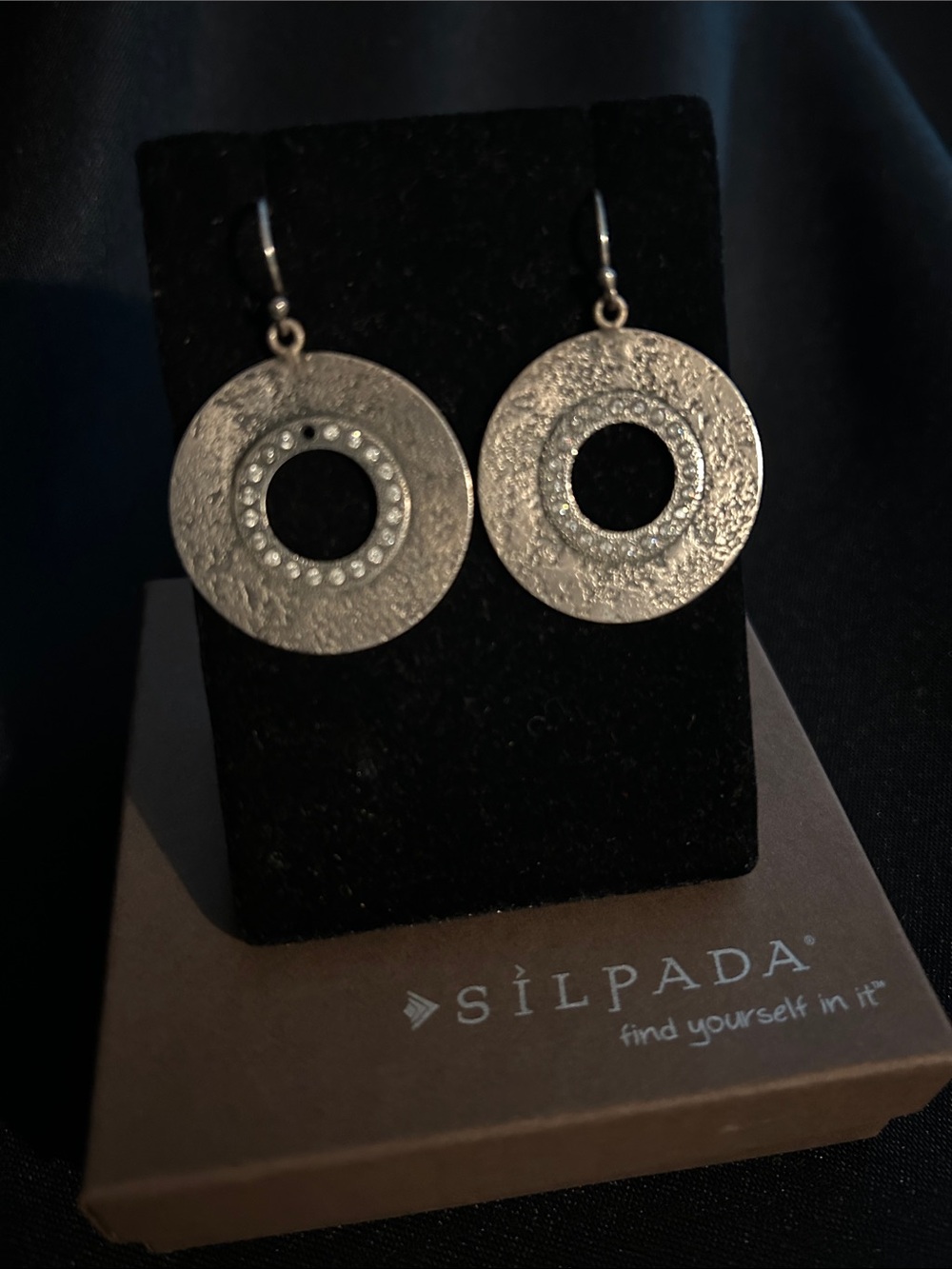 Silpada W1871 oxidized and Textured sterling silver Earrings